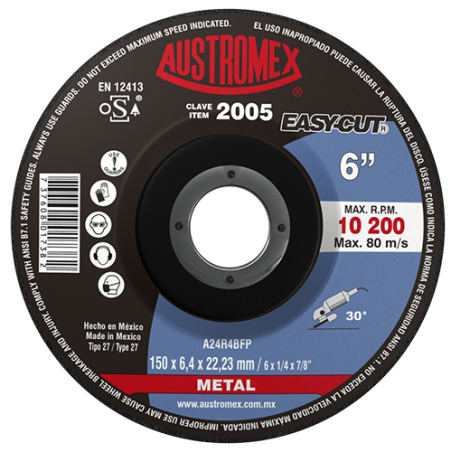 Austromex 2005 Disco con centro deprimido para desbaste de metal
