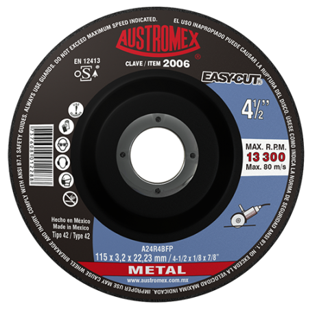 Austromex 2006 Disco con centro deprimido para corte de metal
