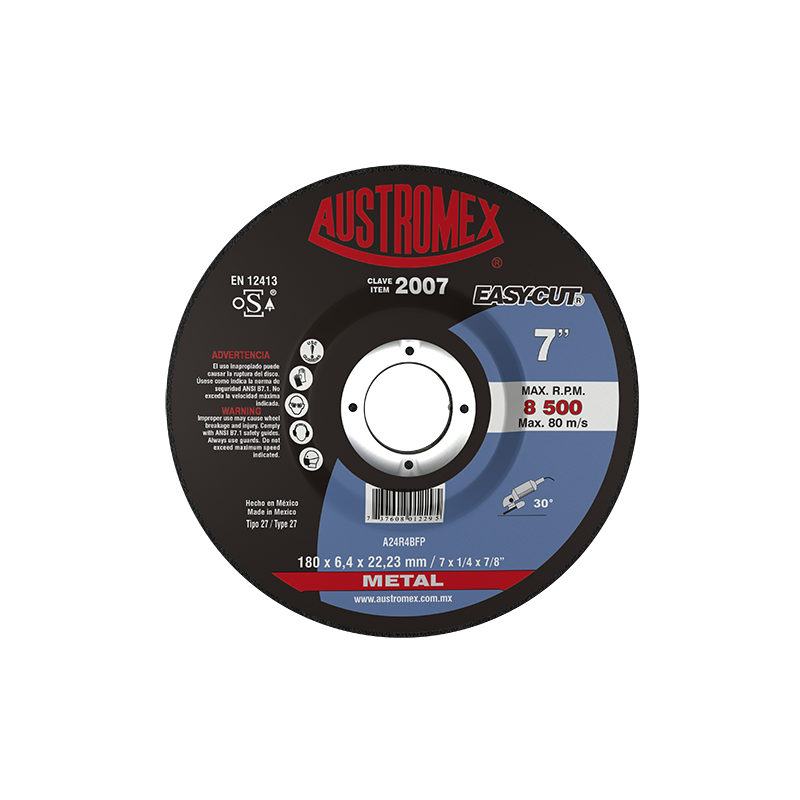 Austromex 2007 Disco con centro deprimido para desbaste de metal