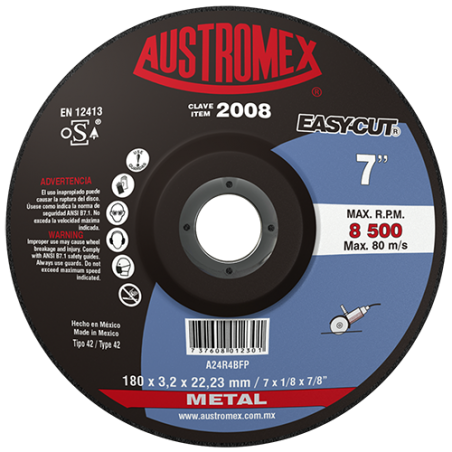 Austromex 2008 Disco con centro deprimido para corte de metal